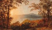 Jasper Cropsey Sunset, Hudson River painting